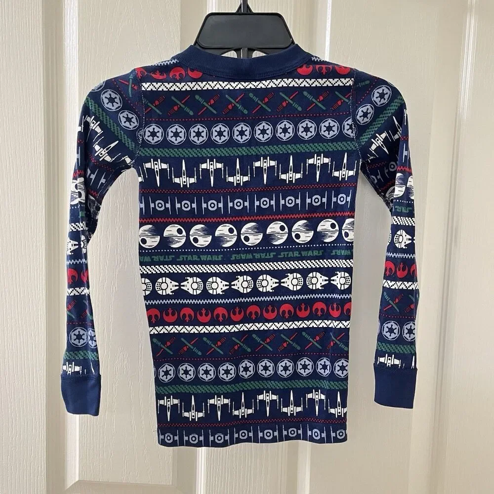 Hanna Andersson Star Wars Holiday Fair Isle 2-Pc Long John Pajamas Size 110 US 5